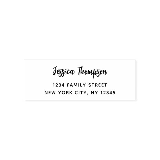 差出人住所モダン手書きスクリプト セルフインキングスタンプ (デザイン)