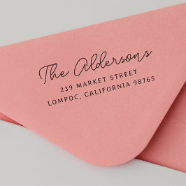 差出人住所モダン手書きファミリ名 ラバースタンプ