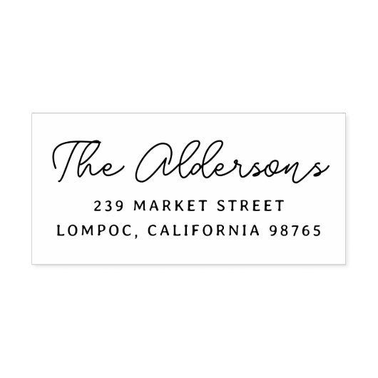 差出人住所モダン手書きファミリ名 ラバースタンプ (インプリント)