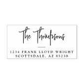 差出人住所モダン書エレガント道スクリプト セルフインキングスタンプ (デザイン)