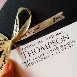 差出人住所モダン未来のミセスカスタマイズと セルフインキングスタンプ