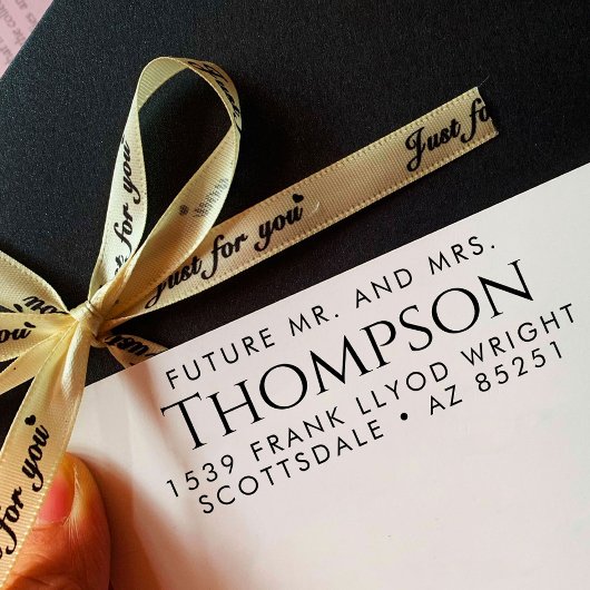 差出人住所モダン未来のミセスカスタマイズと セルフインキングスタンプ