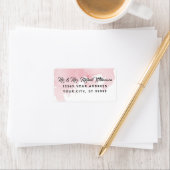 差出人住所モダン水彩洗浄ブラシピンク ラベル (インサイチュ)