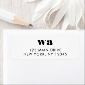 差出人住所モノグラムイニシャルレトロミニマル ラベル (インサイチュ)