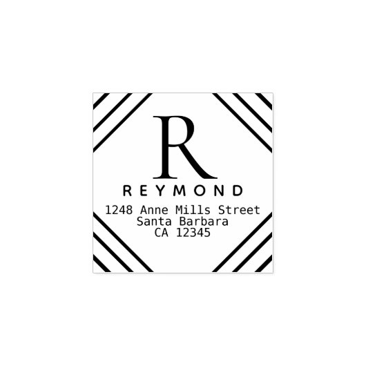 差出人住所モノグラム ラバースタンプ (インプリント)