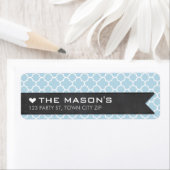 差出人住所モロカンのタイル赤ちゃんブルーの黒板 ラベル (インサイチュ)