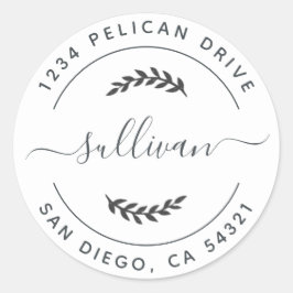 差出人住所ラウンドステッカー ラウンドシール