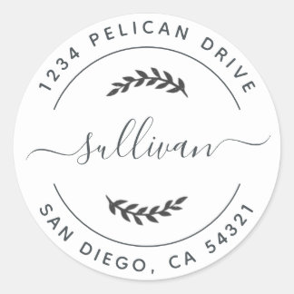 差出人住所ラウンドステッカー ラウンドシール