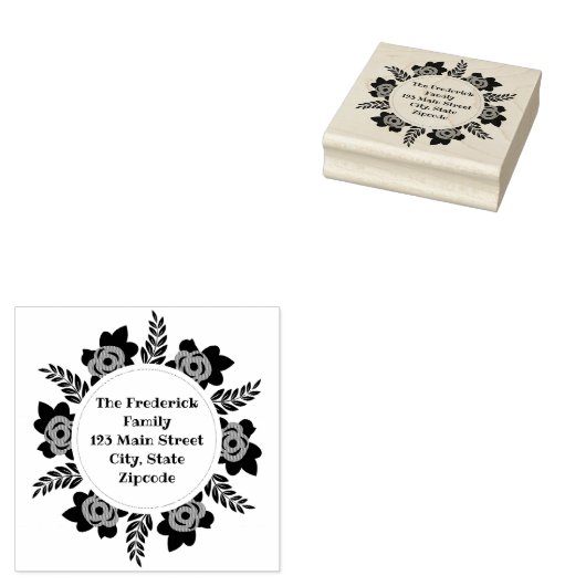 差出人住所ラバーアドレススタンプウッドアートスタンプ ラバースタンプ (押印)