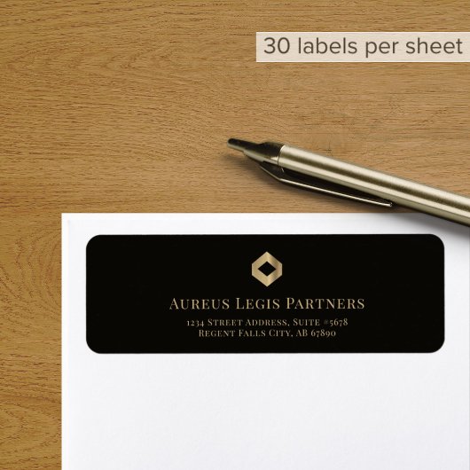 差出人住所ラベルと金ゴールドロゴ ラベル