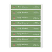 差出人住所ラベルのまわりのメリークリスマスの覆い ラップアラウンドラベル (シート)