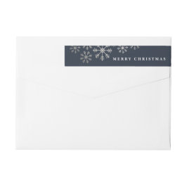 差出人住所ラベルのまわりの分散させた雪の覆い ラップアラウンドラベル