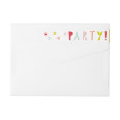 差出人住所ラベルのまわりの紙吹雪の強打|の覆い ラップアラウンドラベル (裏面)