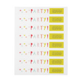 差出人住所ラベルのまわりの紙吹雪の強打|の覆い ラップアラウンドラベル (シート)