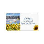 差出人住所ラベルひまわりフローラホッキョクグマ ラベル (正面)