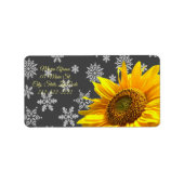 差出人住所ラベルひまわり雪 ラベル (正面)