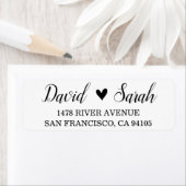 差出人住所ラベルウェディング日付ハートの保存 ラベル (インサイチュ)