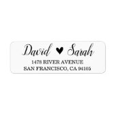 差出人住所ラベルウェディング日付ハートの保存 ラベル (正面)