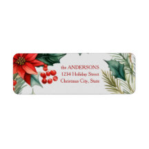 差出人住所ラベルクリスマスリース