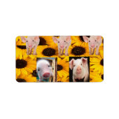 差出人住所ラベルサンフラワーブタ ラベル (正面)