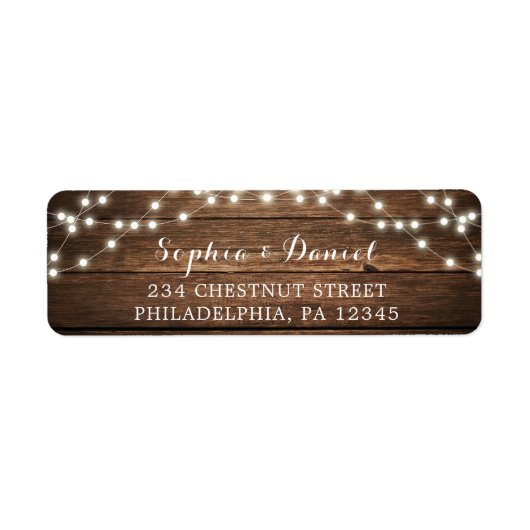 差出人住所ラベルストリングライト素朴国 ラベル (正面)