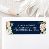 差出人住所ラベルネービーブルー金ゴールド赤面 ラベル (インサイチュ)