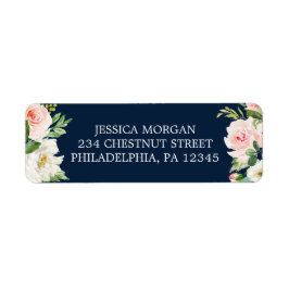 差出人住所ラベルネービーブルー金ゴールド赤面 ラベル