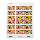 差出人住所ラベルヒマワリ蝶バンブルビー ラベル (フルシート)