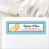 差出人住所ラベルブルージャングルライオン ラベル (インサイチュ)