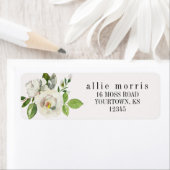 差出人住所ラベルブーケホワイトブライダルシャワー ラベル (インサイチュ)