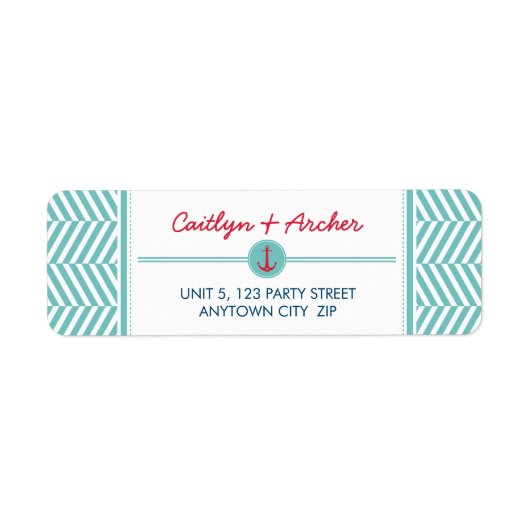 差出人住所ラベルモダン航海のいかりテーマ ラベル (正面)