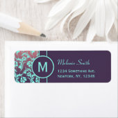 差出人住所ラベルモノグラム紫カスタム紫 ラベル (インサイチュ)