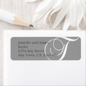 差出人住所ラベルモノグラムTグレー ラベル (インサイチュ)
