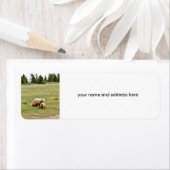 差出人住所ラベル付き/グリズリーベアとキューブ ラベル (インサイチュ)