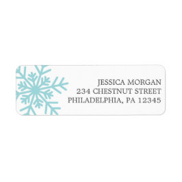 差出人住所ラベル冬スノーフレーク ラベル