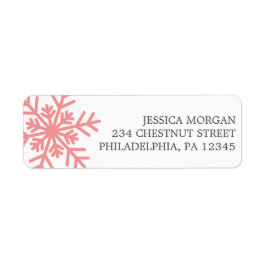 差出人住所ラベル冬スノーフレーク ラベル