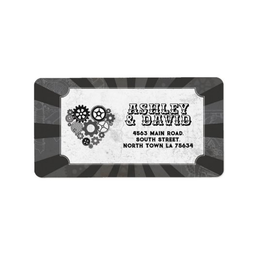 差出人住所ラベル結婚スステームパンク結婚ズ ラベル (正面)