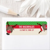 差出人住所ラベル:：かわいいトナカイ ラベル (インサイチュ)