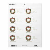 差出人住所ラベル – クリスマスリース ラベル (フルシート)