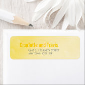 差出人住所ラベル:グラデーション水色イエロー ラベル (インサイチュ)