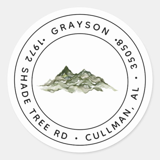 差出人住所ラベル/シールクラシックラウンドシール ラウンドシール (正面)