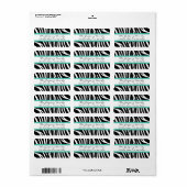 差出人住所ラベル│ゼブラプリントミントグリーン ラベル (フルシート)