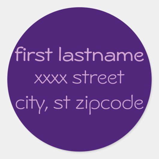 差出人住所ラベル – パーソナライズ ラウンドシール (正面)