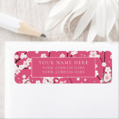 差出人住所ラベル：ピンクさくらんぼの花 ラベル (インサイチュ)