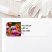 差出人住所ラベル – ピンクペオニー&ポピー ラベル (インサイチュ)