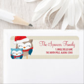 差出人住所ラベル::フェスティバルフクロウカップル ラベル (インサイチュ)