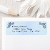 差出人住所ラベル、ブルーピーニー結婚ズ ラベル (インサイチュ)