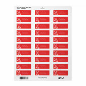 差出人住所ラベル//ポピー赤フローリッシュ ラベル (フルシート)