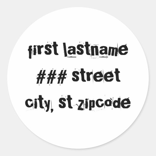 差出人住所ラベル ラウンドシール (正面)