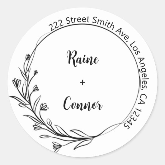 差出人住所ラベル ラウンドシール (正面)